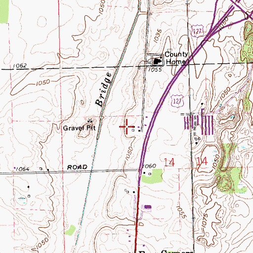 Topographic Map of Shives Farm, OH