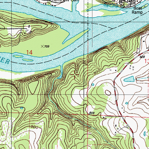 Topographic Map of Sunset Inn (historical), MO