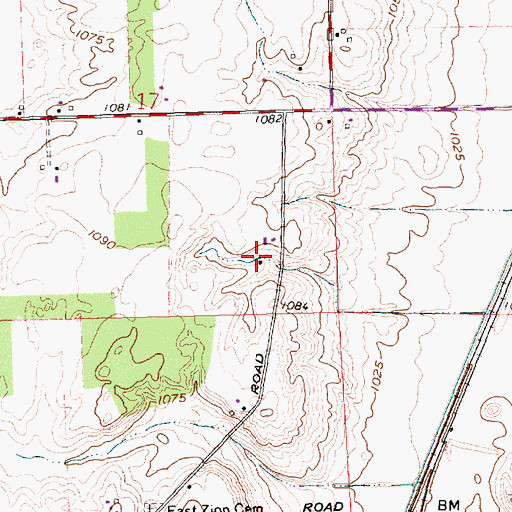 Topographic Map of Burkholder Farm, OH