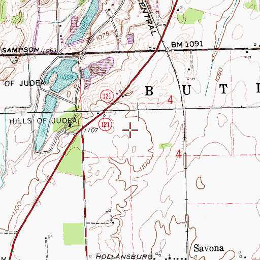 Topographic Map of Ritzy Farm, OH