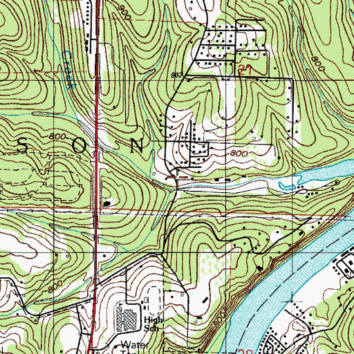 Topographic Map of Bee Creek Camp (historical), MO