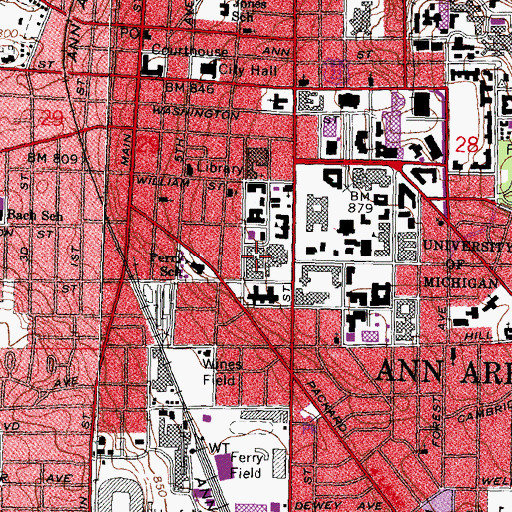 Topographic Map of West Quadrangle, MI