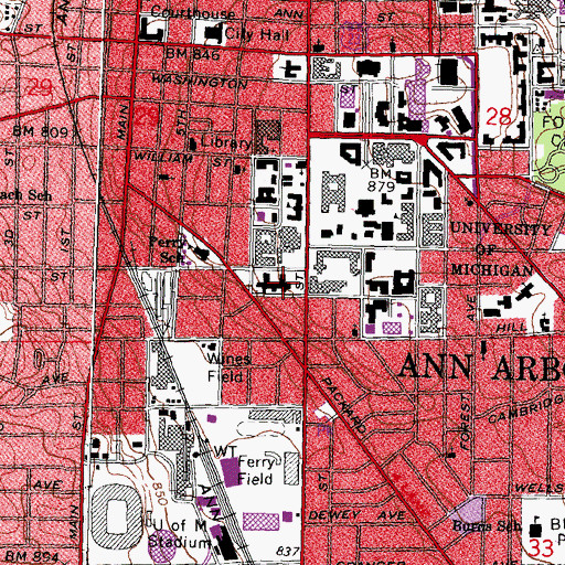 Topographic Map of South Quadrangle, MI