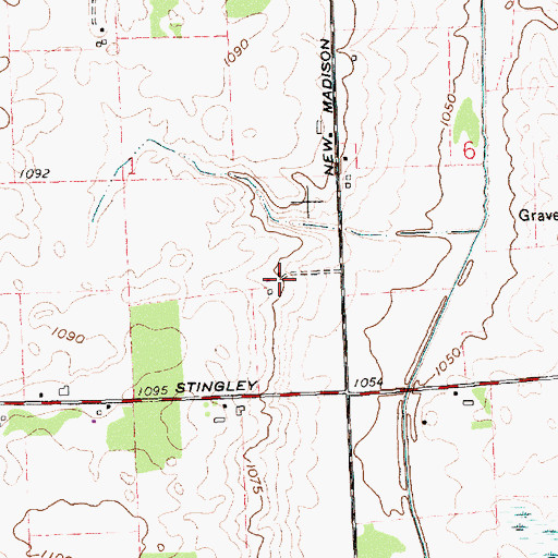 Topographic Map of Rank Farm, OH