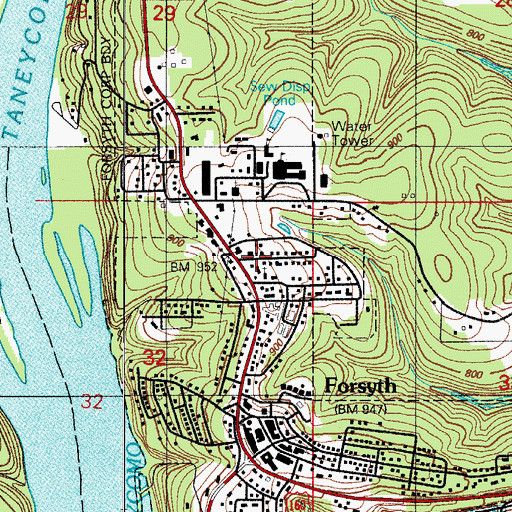 Topographic Map of Shepherd of the Hills Estates, MO