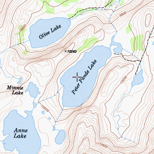 Topographic Map of Peter Pande Lake, CA