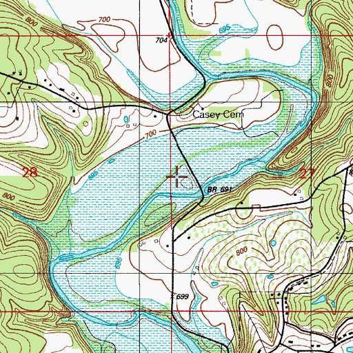 Topographic Map of Cold Spring Camp (historical), MO