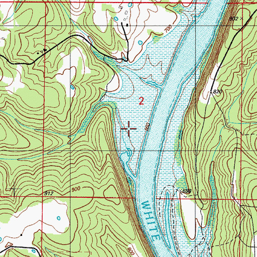 Topographic Map of White River Camp (historical), MO