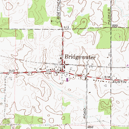 Topographic Map of Bridgewater Station (historical), MI