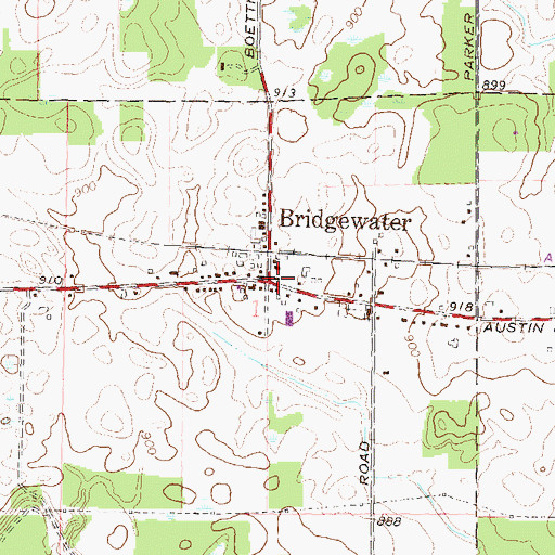 Topographic Map of Bridgewater Post Office, MI