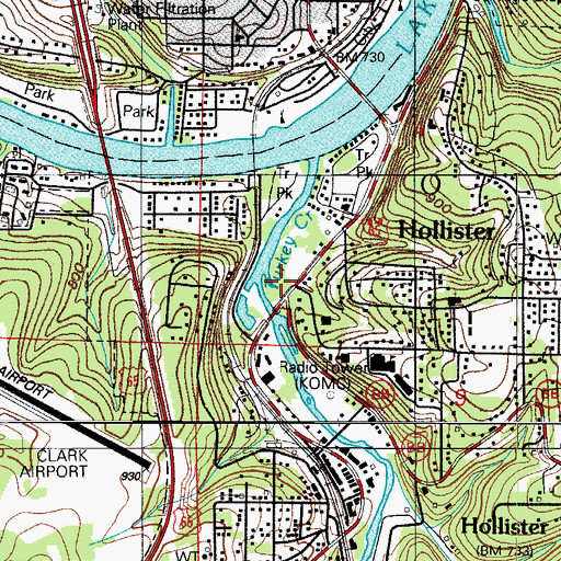 Topographic Map of Valley View (historical), MO