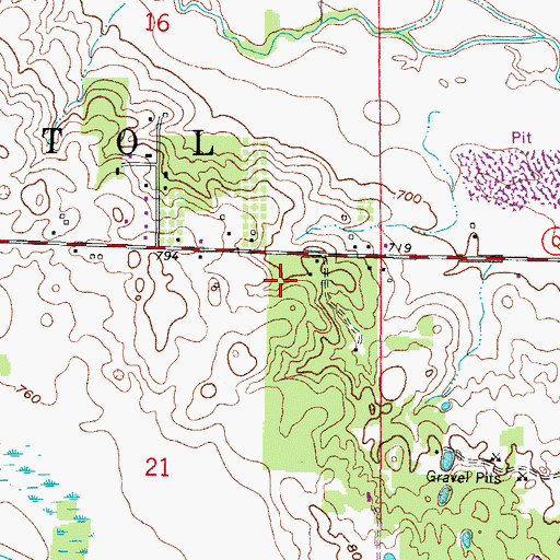 Topographic Map of Village of Bristol, WI