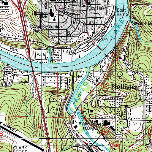 Topographic Map of Shore Acres (historical), MO