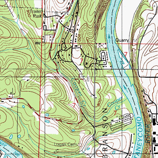 Topographic Map of Camp White Oak (historical), MO