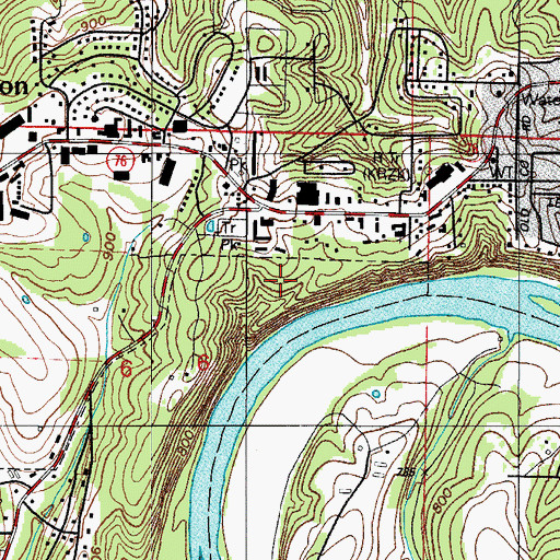 Topographic Map of Camp Ponca (historical), MO
