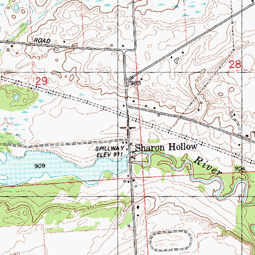 Topographic Map of Sharon Post Office (historical), MI