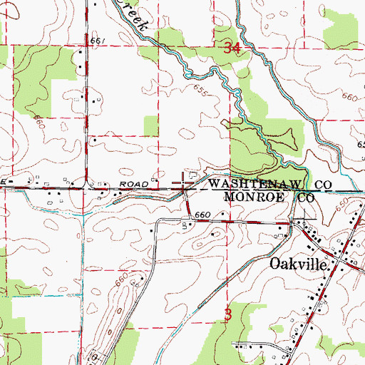 Topographic Map of Nelsonville Post Office (historical), MI
