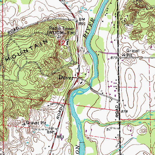 Topographic Map of Birkett Post Office (historical), MI