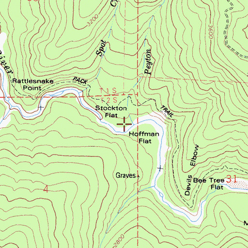 Topographic Map of Peyton Creek, CA