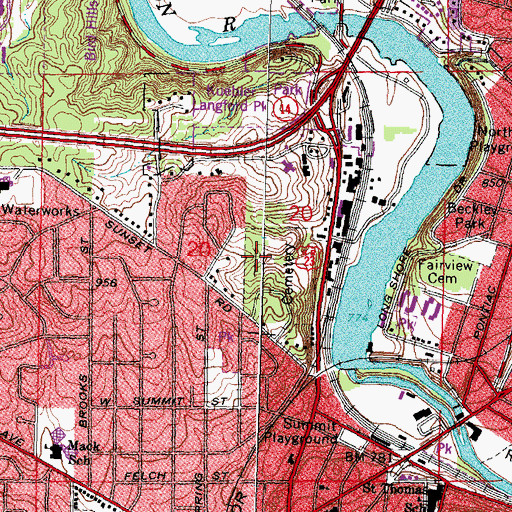 Topographic Map of Saint Thomas' Catholic Cemetery, MI