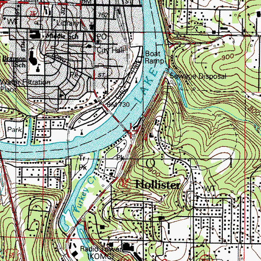 Topographic Map of Sammy Lane Tourist Park (historical), MO