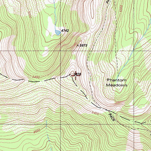 Topographic Map of Phantom Meadows, CA