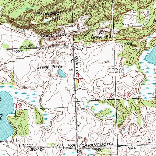 Topographic Map of Loveland Road Cemetery, MI