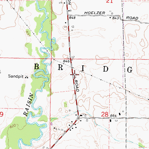 Topographic Map of Gadd Cemetery, MI