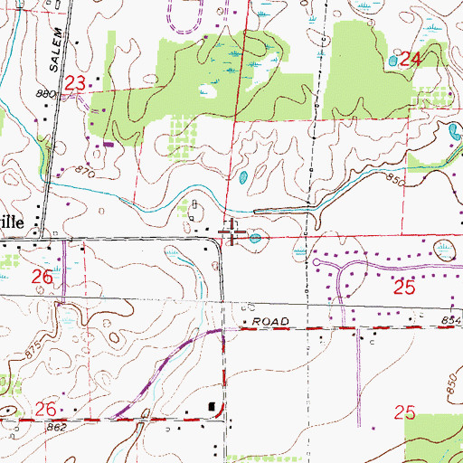 Topographic Map of Lapham Cemetery, MI