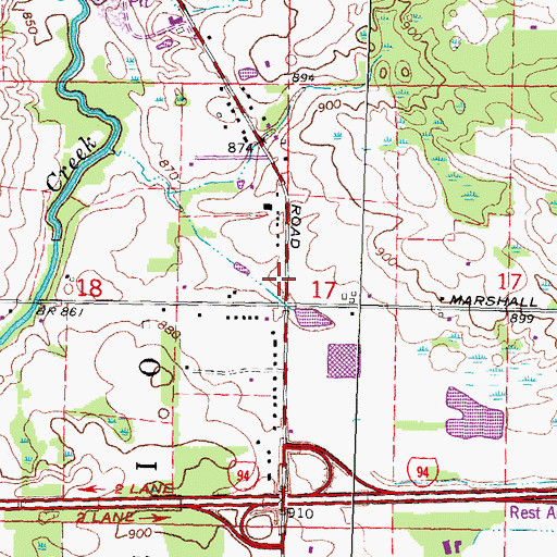 Topographic Map of Phelps Cemetery, MI