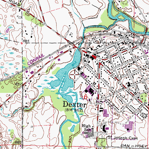Topographic Map of Forest Lawn Cemetery, MI