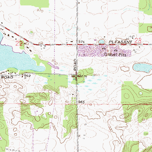 Topographic Map of Schneider Road Cemetery, MI