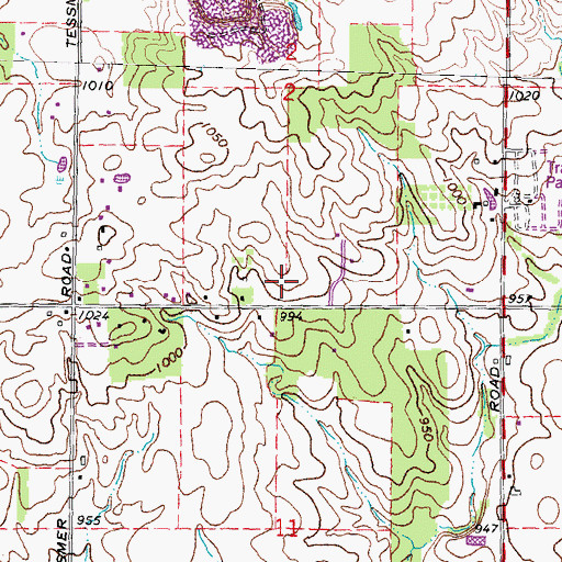 Topographic Map of Waters Road Cemetery, MI