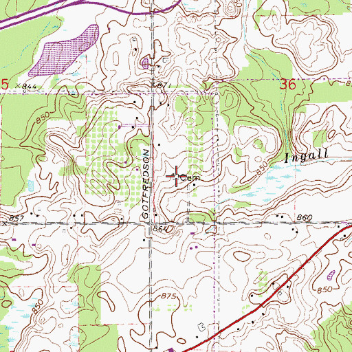 Topographic Map of Laraway Family Plot, MI