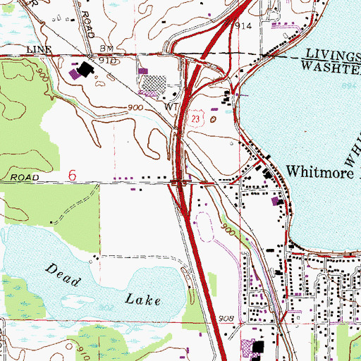 Topographic Map of Interchange 52, MI