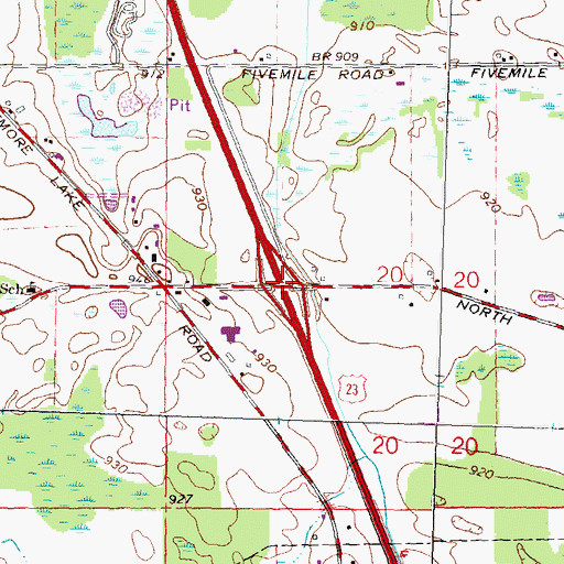 Topographic Map of Interchange 49, MI