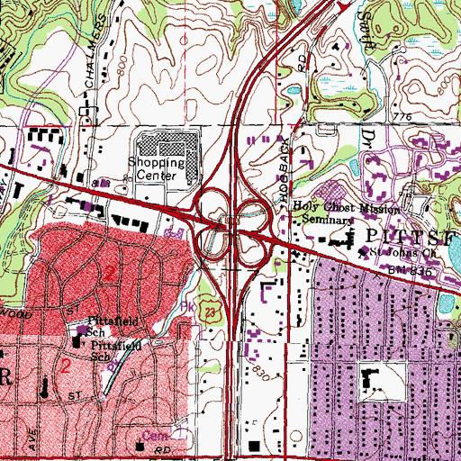 Topographic Map of Interchange 37, MI
