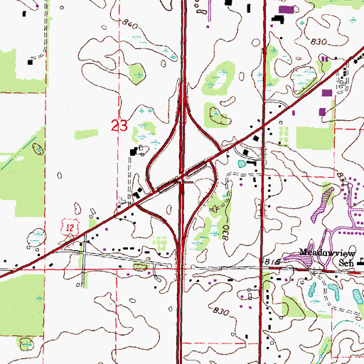 Topographic Map of Interchange 34, MI