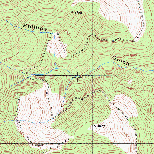 Topographic Map of Phillips Gulch, CA