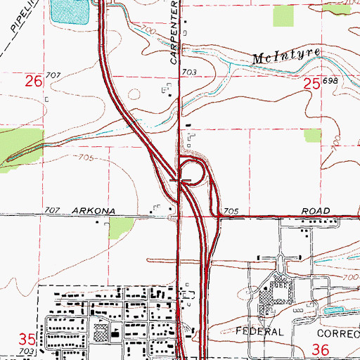 Topographic Map of Interchange 27, MI