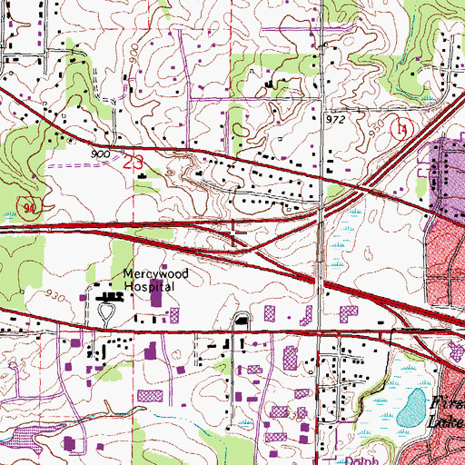 Topographic Map of Interchange 171, MI