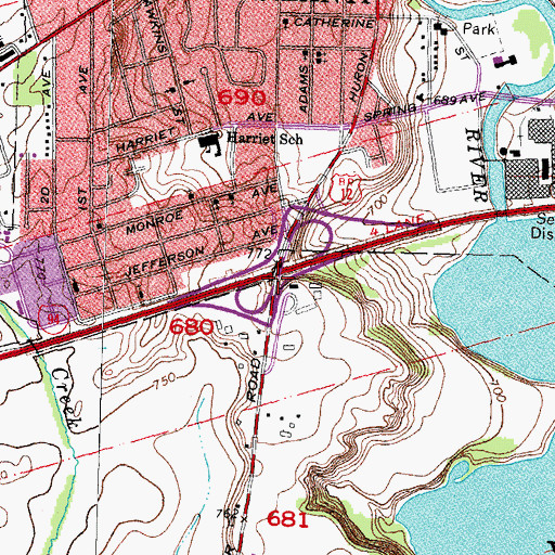Topographic Map of Interchange 183, MI