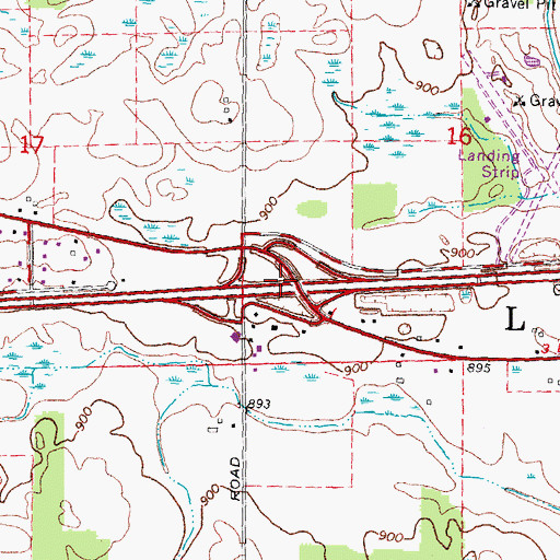 Topographic Map of Interchange 162, MI