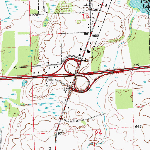 Topographic Map of Interchange 159, MI
