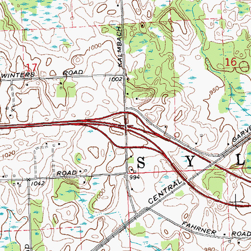Topographic Map of Interchange 156, MI