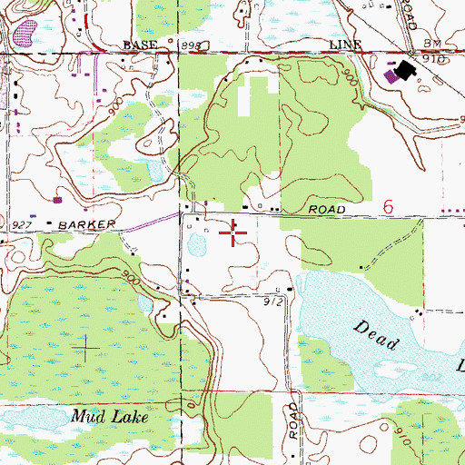Topographic Map of Whitmore Lake Elementary School, MI