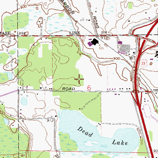 Topographic Map of Northfield Estates Mobile Home Park, MI