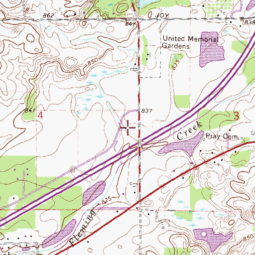 Topographic Map of Briarwood Baptist Church, MI
