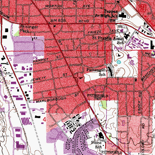 Topographic Map of Saint Clare's Episcopal Church, MI