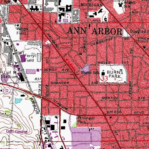 Topographic Map of Zen Buddhist Temple, MI